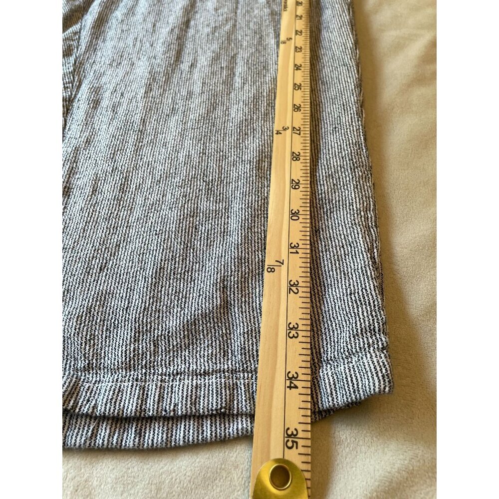 Juniper + Lime Womens Drawstring Pants 2X Gray Striped Linen Blend Comfy - Picture 5 of 6